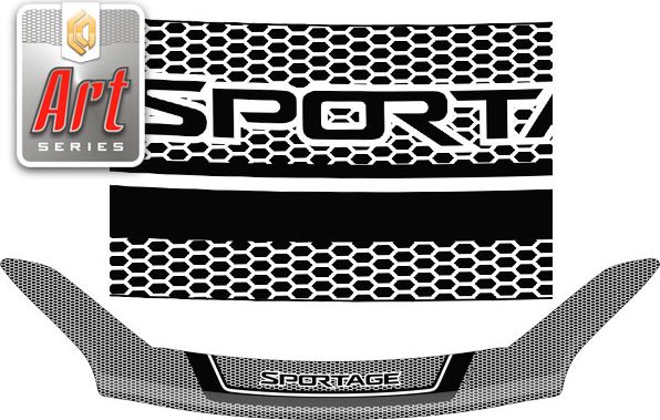 Дефлектор СА Пластик для капота (Серия "Art" серебро) Kia Sportage IV 2016-2026. Артикул 2010012712004