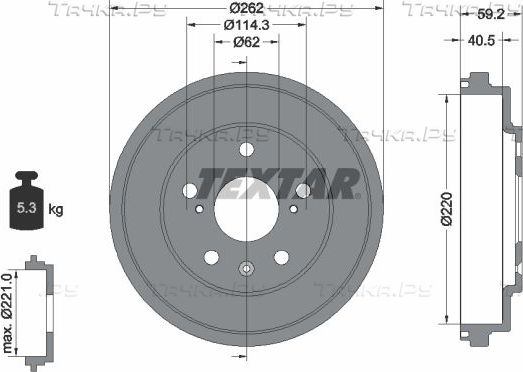 Тормозной барабан Textar задний для Suzuki SX4 I (Classic) 2006-2015. Артикул 94047600