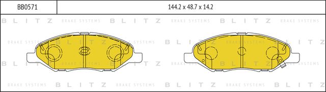 Колодки тормозные NISSAN TIIDA 07- передн. (Blitz). Артикул BB0571