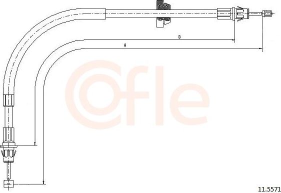 Трос ручника (тросик ручного тормоза) Cofle передний для Ford Transit VI 2000-2006. Артикул 11.5571