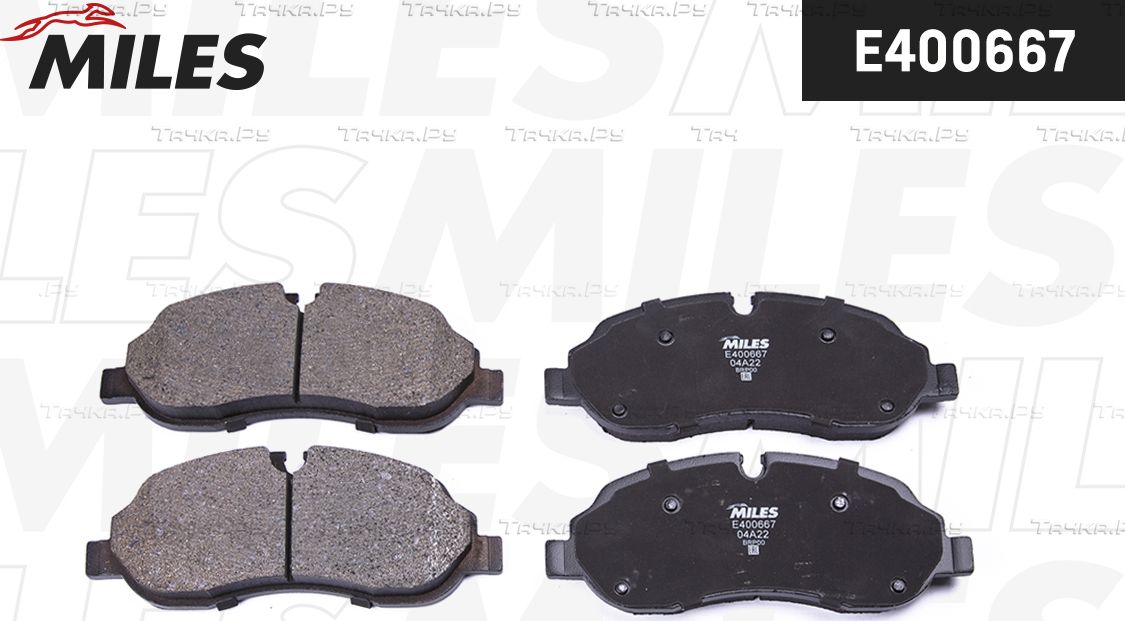 Тормозные колодки Miles (Low-Metallic) передние для Ford Transit VIII 2013-2026. Артикул E400667