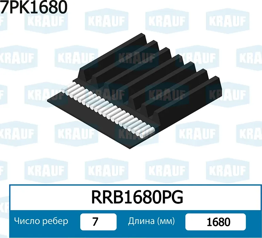 Ремень поликлиновой (Krauf). Артикул RRB1680PG