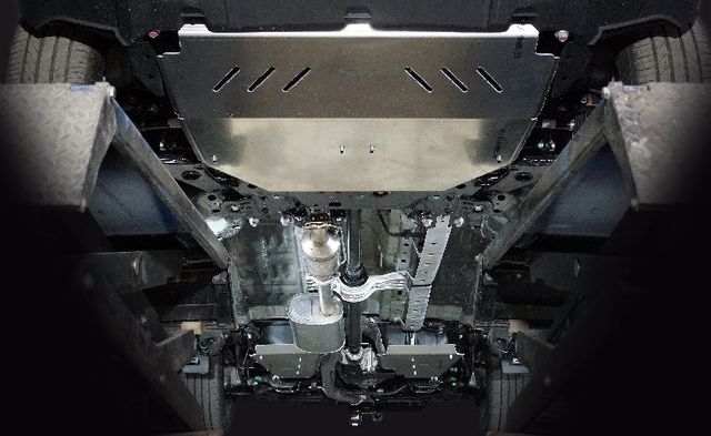 Защита алюминиевая ТСС (4 мм) для картер, КПП, бака и топливопровода Jetour T2 2L 4WD 2024-2026. Артикул ZKTCC00697K