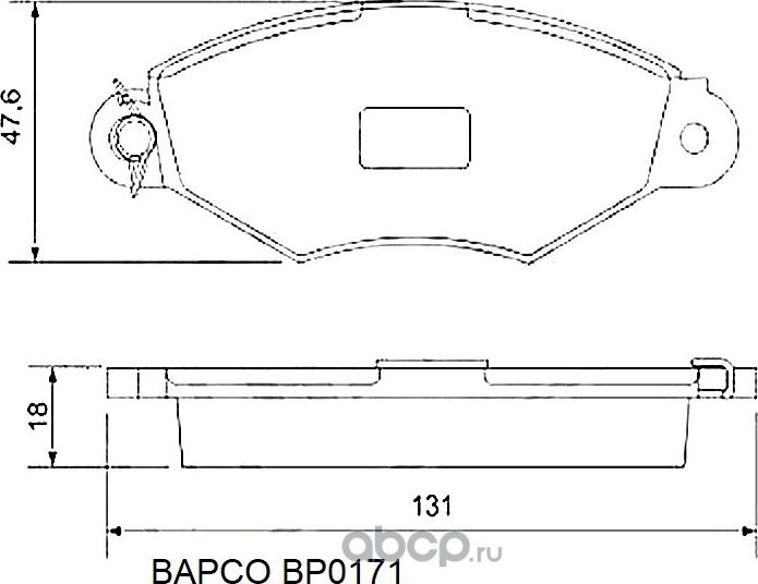 Колодки тормозные дисковые BP0171 передние, комплект, (Bapco) Bapco. Артикул BP0171