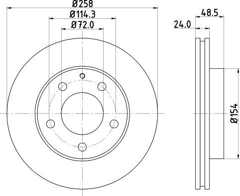 Тормозной диск Nisshinbo передний для Mazda MX-6 1992-1997. Артикул ND5012