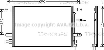 Радиатор кондиционера (конденсатор) AVA (алюминий). Артикул AI5238