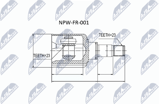 Шрус внутренний (граната) NTY. Артикул NPW-FR-001
