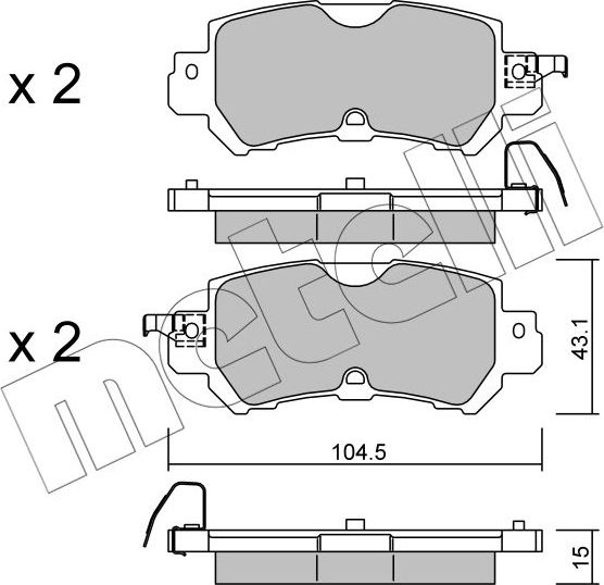 Тормозные колодки Metelli задние для Mazda CX-3 I 2015-2026. Артикул 22-0970-0