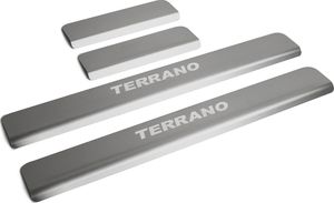 Накладки Rival на пороги (с надписью) для Nissan Terrano III 2014-2017 2017-2025. Артикул NP.4115.3