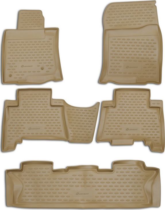 Коврики Element для салона Toyota Land Cruiser Prado 150 7-мест. 2009-2013 3 ряда БЕЖЕВЫЕ. Артикул NLC.48.27.212k