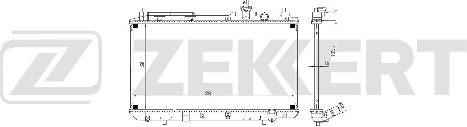 Радиатор охлаждения двигателя Zekkert (алюминий). Артикул MK-1638