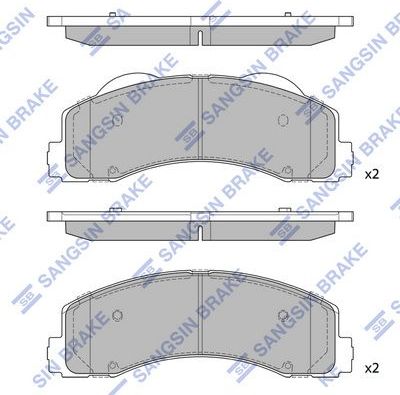 Тормозные колодки Sangsin Hi-Q передние для Ford F-150 XIII 2014-2026. Артикул SP4056