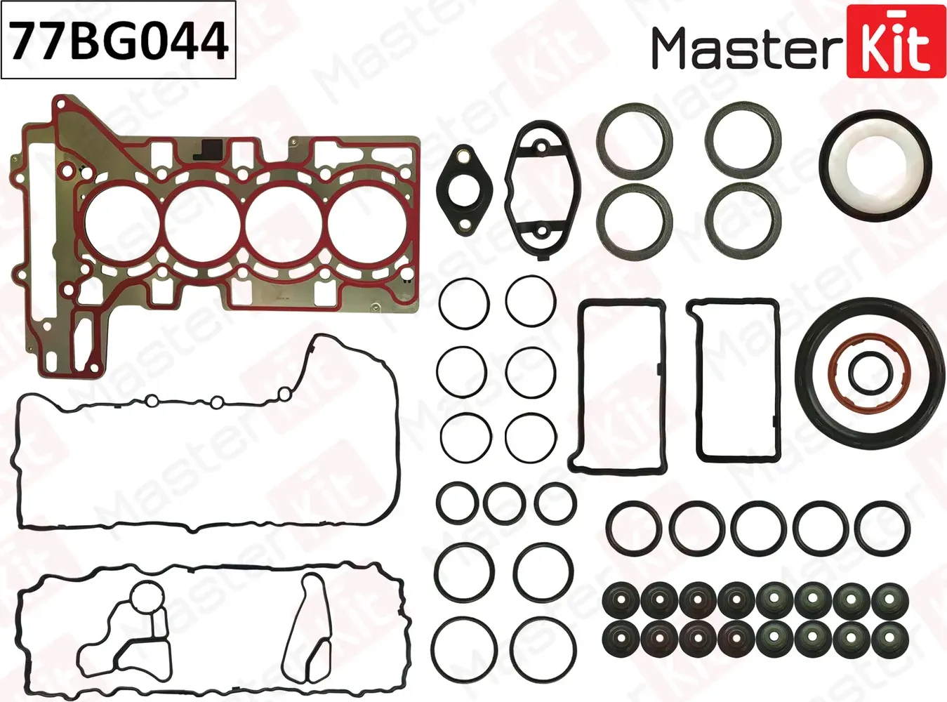Верхний комплект прокладок с прокладкой ГБЦ BMW E84/89/F20/F30/F10 N20 11 (Master KIT). Артикул 77BG044