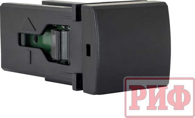 Кнопка РИФ включения/выключения (под гравировку) 22x22 с голубой подсветкой для Toyota Land Cruiser Prado 150 2009-2026. Артикул RIF22-1-7112104