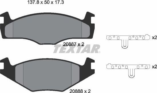 Тормозные колодки Textar передние для SEAT Ibiza II 1993-2002. Артикул 2088708