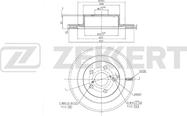 Тормозной диск Zekkert. Артикул BS-6814