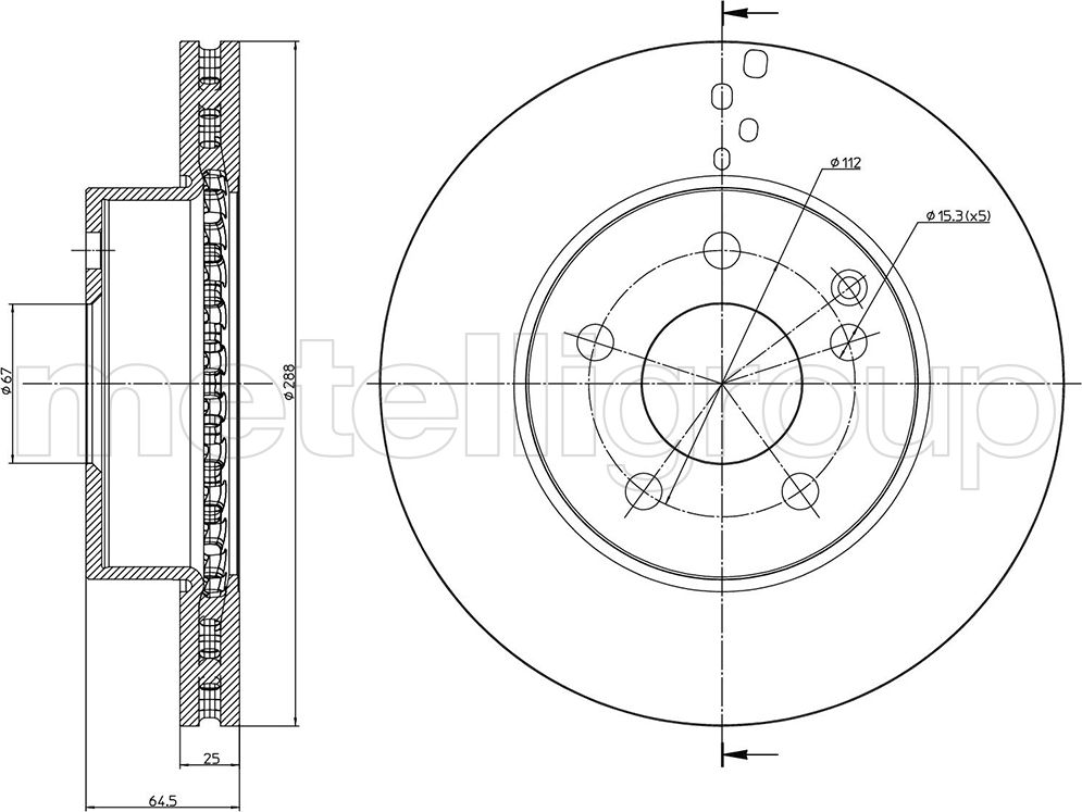 Тормозной диск Metelli. Артикул 23-0934C