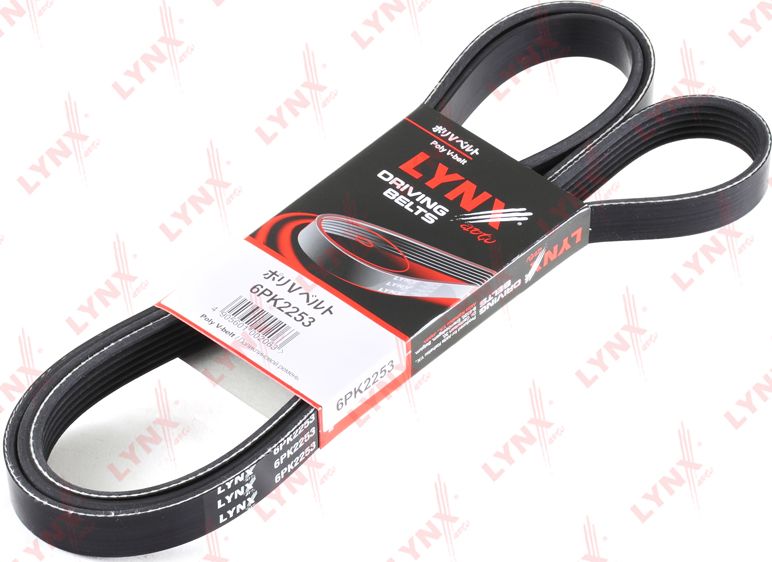 Приводной ремень поликлиновой LYNXauto. Артикул 6PK2253