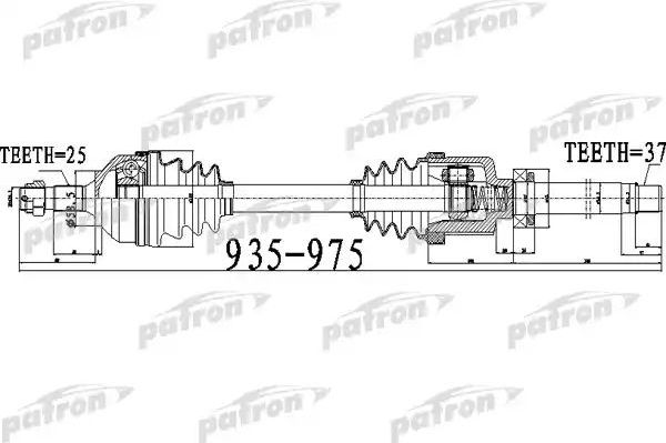 Полуось (привод в сборе, приводной вал) Patron. Артикул PDS0528