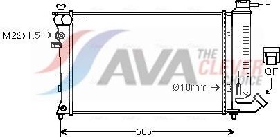 Радиатор охлаждения двигателя AVA. Артикул CNA2108