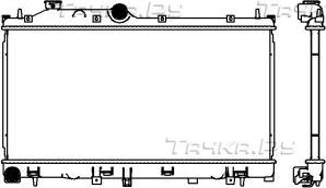 Радиатор охлаждения двигателя Sakura для Subaru Forester IV 2013-2018. Артикул 3421-8507