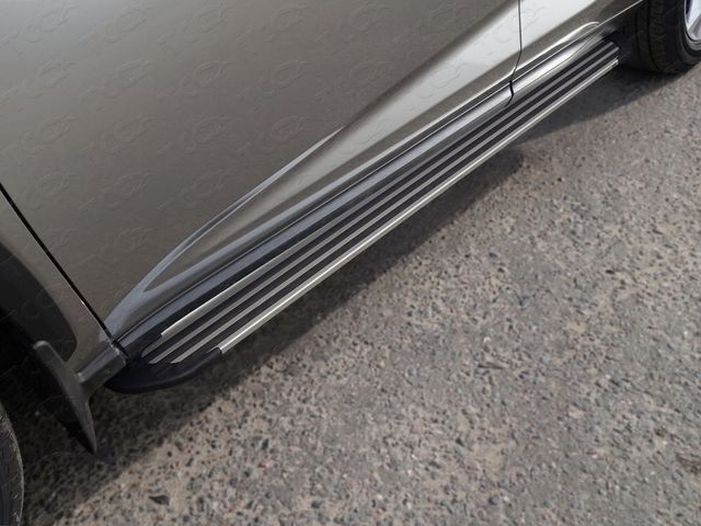 Пороги алюминиевые ТСС Slim Line Silver 1720 мм Lexus NX (кроме F-Sport) 2017-2021. Артикул LEXNX17-18S