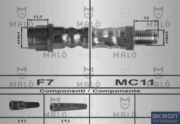 Тормозной шланг Malò. Артикул 80196