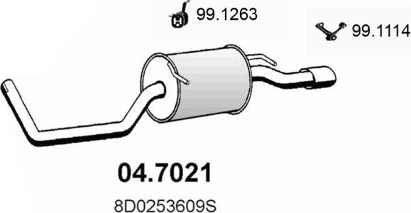 Глушитель (задняя часть) Asso. Артикул 04.7021