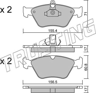 Тормозные колодки Trusting передние для Saab 900 II 1993-1996. Артикул 130.0