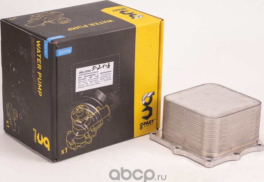 Охладитель, теплообменник масляный Cummins 2.8 Газель G-PART .5318533F G-Part. Артикул BBL1056