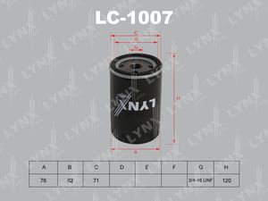 Масляный фильтр LYNXauto для Volkswagen Jetta VI 2010-2017. Артикул LC-1007