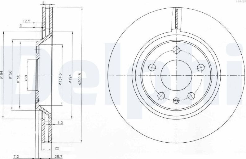 Тормозной диск Delphi. Артикул BG3997