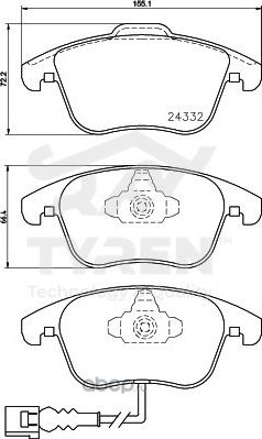 Колодки тормозные дисковые | перед | (Tyren). Артикул TYR1219941