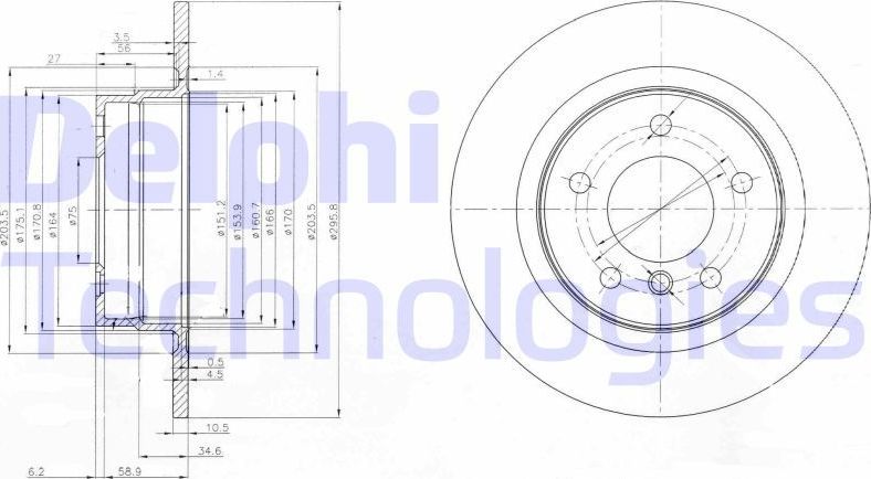 Тормозной диск Delphi. Артикул BG3960