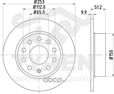 Тормозной диск (Tyren). Артикул TYR1019891