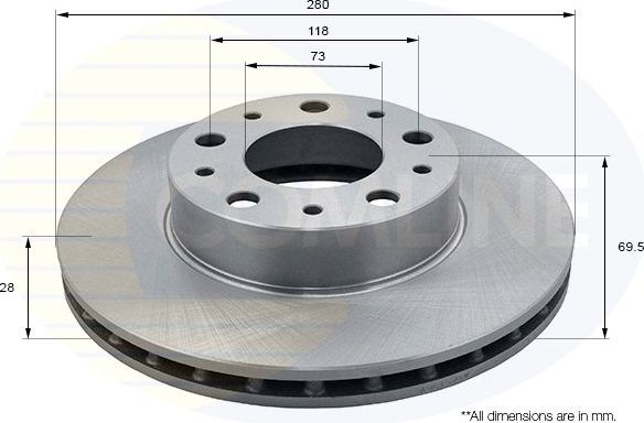 Тормозной диск Comline COATED. Артикул ADC1571V