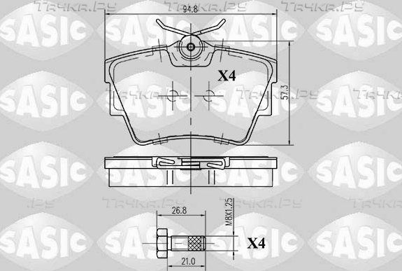 Тормозные колодки Sasic задние для Opel Vivaro A 2001-2014. Артикул 6214005