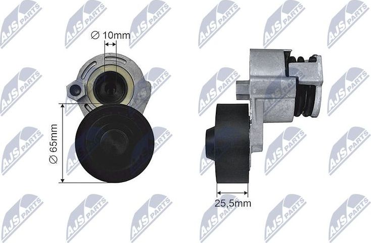 Натяжной ролик (натяжитель) приводного клинового зубчатого ремня NTY. Артикул RNK-NS-006