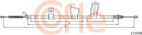 Трос ручника (тросик ручного тормоза) Cofle. Артикул 92.17.0326