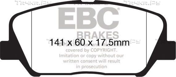 Тормозные колодки EBC Brakes передние для Hyundai i30 II 2011-2017. Артикул DPX2172