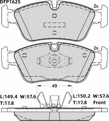 Колодки тормозные дисковые Double Force Double Force. Артикул DFP1625