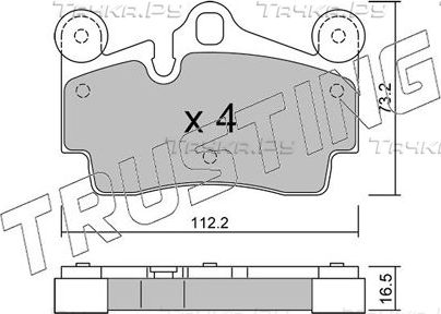 Тормозные колодки Trusting задние для Porsche Cayenne I (955) 2002-2010. Артикул 671.0