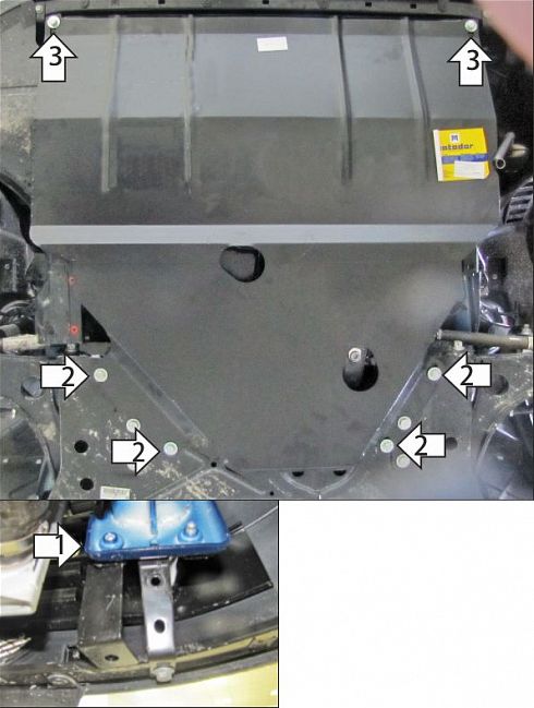 Защита Мотодор для картера, КПП Fiat Ducato 250, 290 2006-2026. Артикул 71605