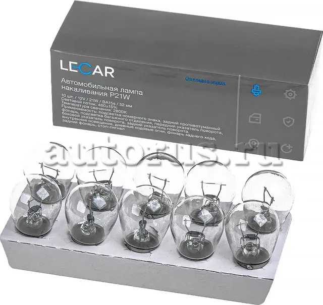 Лампа 12V21W BA15s LECAR. Артикул LECAR000111301