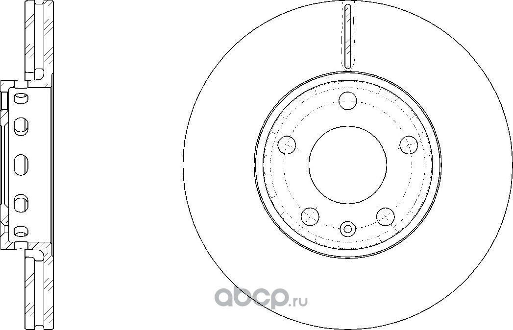 Диск тормозной вентилируемый (G-Brake). Артикул GR02088