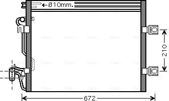 Радиатор кондиционера (конденсатор) AVA (алюминий). Артикул MSA5392
