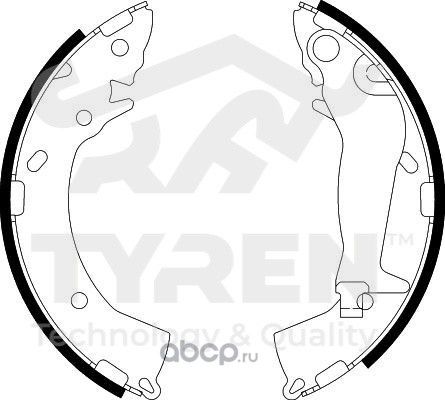 Тормозные колодки барабанные KIA/HYUNDAI GETZ/RIO (Tyren). Артикул TYR1412701