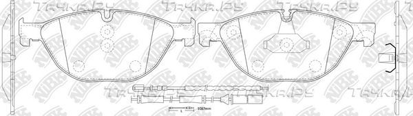 Тормозные колодки NiBK передние для BMW 5 VI (F10/F11/F07) 2009-2017. Артикул PN0385W