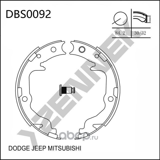 Колодки тормозные барабанные MITSUBISHI OUTLANDER 06-12, LANCER 07 (Zennek). Артикул DBS0092