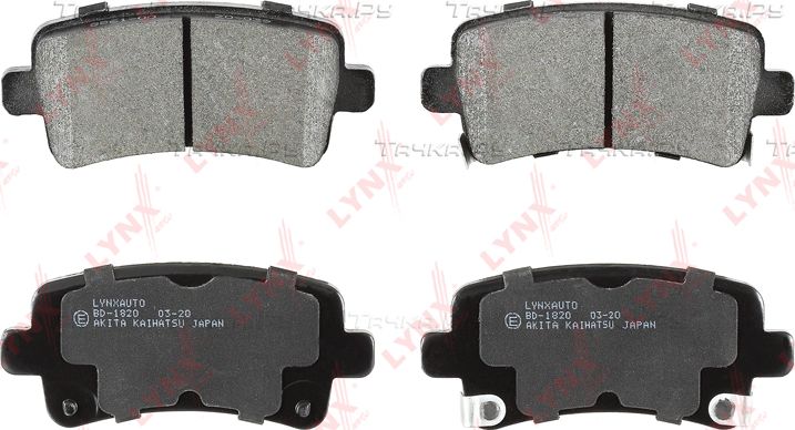 Тормозные колодки LYNXauto задние для Saab 9-5 II 2010-2012. Артикул BD-1820